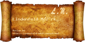 Lindenfeld Márk névjegykártya